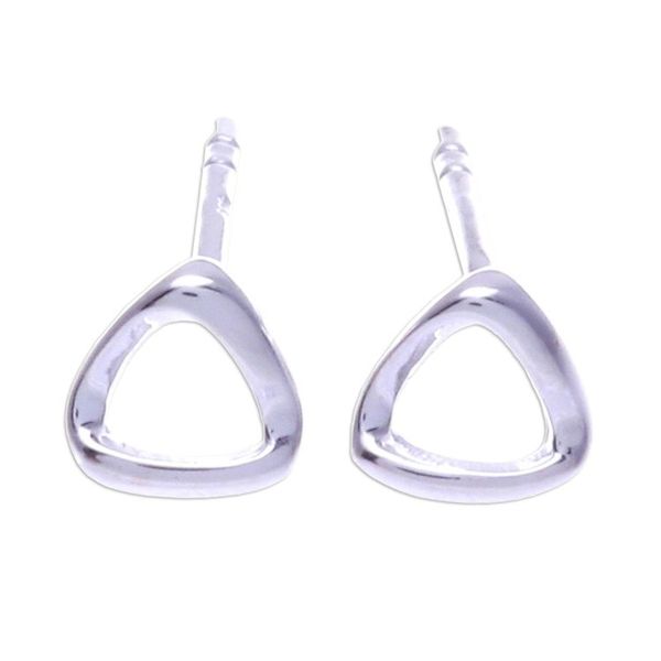Alternate image for High-Polished Triangle Sterling Silver Stud Earrings Triangles of Heaven