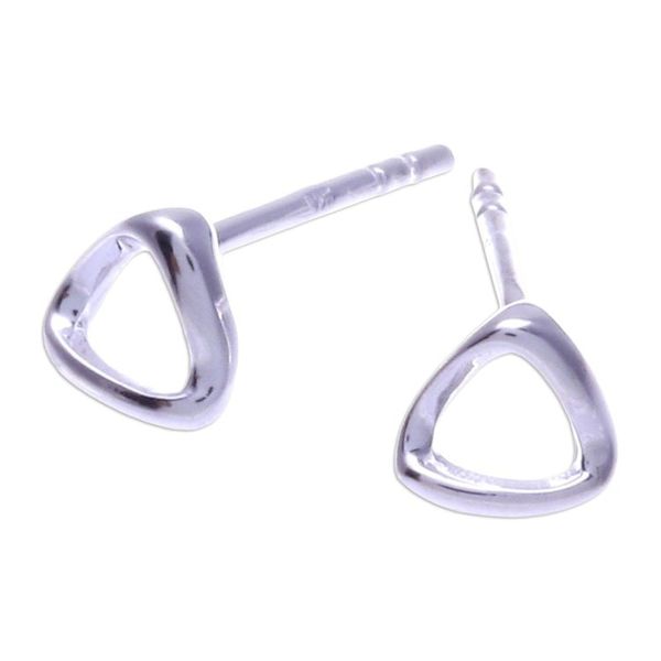 Alternate image for High-Polished Triangle Sterling Silver Stud Earrings Triangles of Heaven