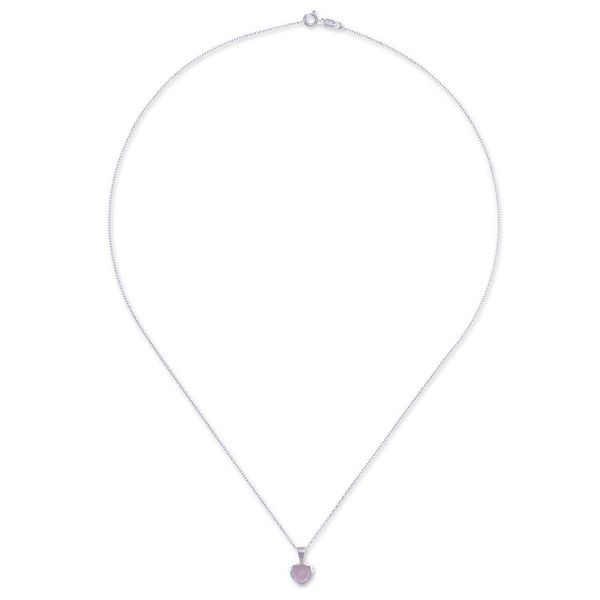 Alternate image for Heart-Shaped Rose Quartz Cabochon Pendant Necklace Heart of Kindness