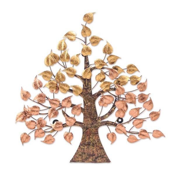 Alternate image for Inspirational Handmade Metallic Foil and Steel Tree Wall Art Supreme Nature