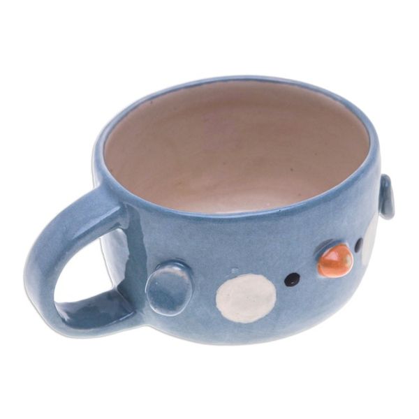 Alternate image for Whimsical Handcrafted Glossy-Finished Ceramic Bluebird Cup Bluebird Elixir