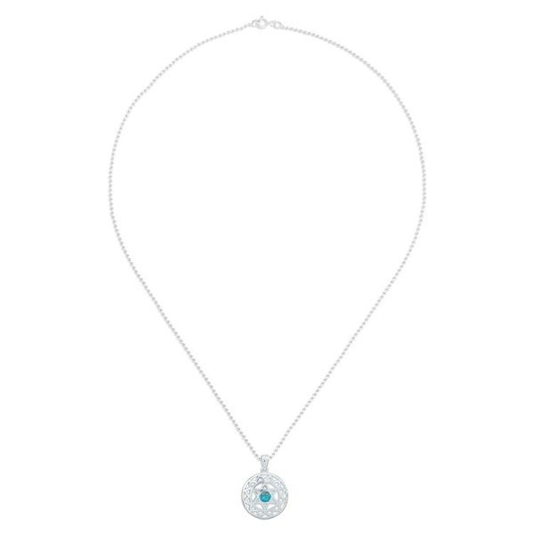 Alternate image for Reconstituted Turquoise Star of David Pendant Necklace Star of Peace