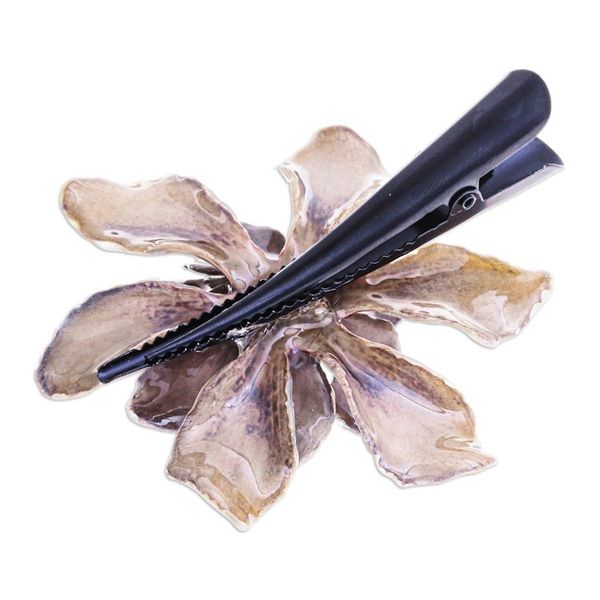 Alternate image for Resin-Coated Natural Gardenia Flower Hair Clip from Thailand Gardenia Majesty