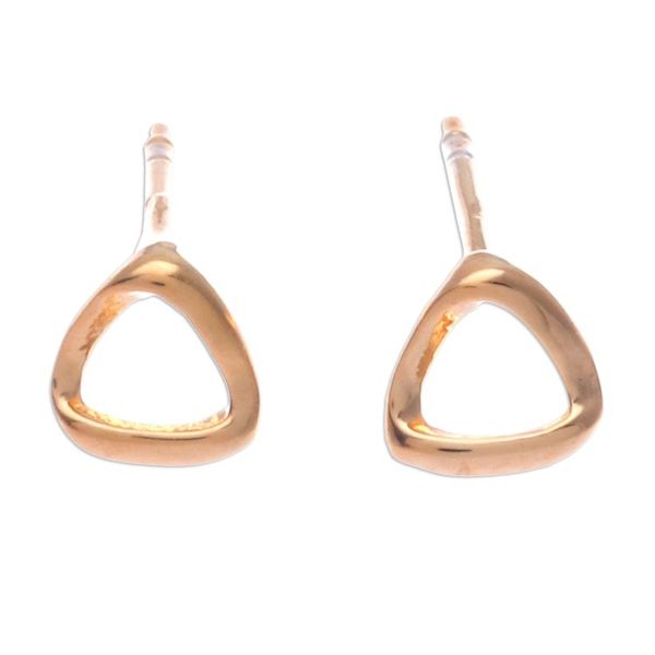 Alternate image for High-Polished Triangle 18k Gold-Plated Stud Earrings Triangles of Glory