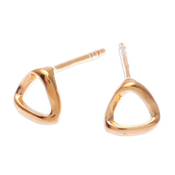 Alternate image for High-Polished Triangle 18k Gold-Plated Stud Earrings Triangles of Glory