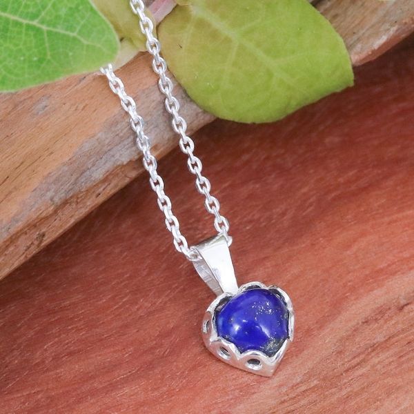 Alternate image for Heart-Shaped Lapis Lazuli Cabochon Pendant Necklace Heart of Truth