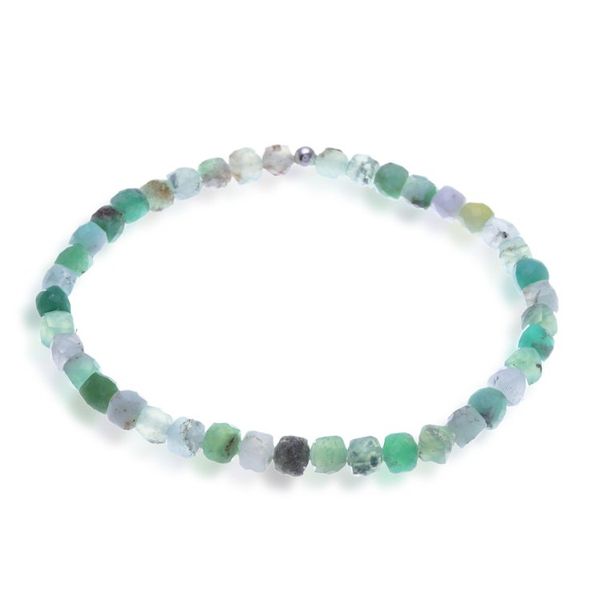 Alternate image for Natural Square Chrysoprase Stretch Bracelet with 15 Carats Joyful Colors of Chiang Mai