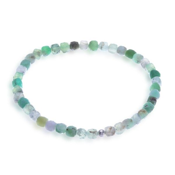 Alternate image for Natural Square Chrysoprase Stretch Bracelet with 15 Carats Joyful Colors of Chiang Mai