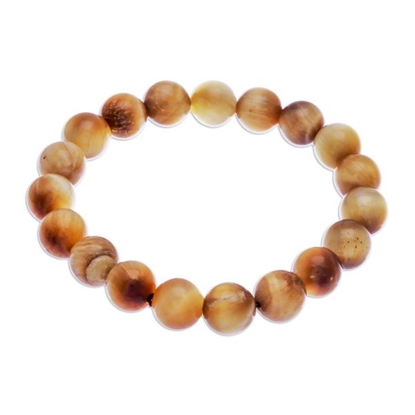 Alternate image for Handcrafted Thai Tigers Eye Beaded Stretch Bracelet Radiant Mist