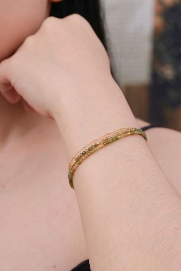 Alternate image for 24k Gold-Accented 6-Carat Tourmaline Beaded Strand Bracelet Creativity Reflections