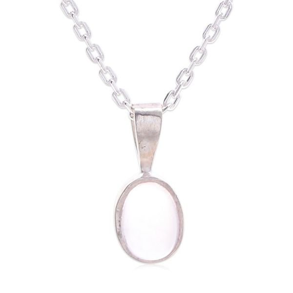 Alternate image for Silver Pendant Necklace with Natural Rose Quartz Stone Pink Inspiration