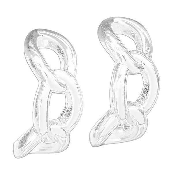 Alternate image for High-Polished Sterling Silver Half-Hoop Earrings Luminous Bonds