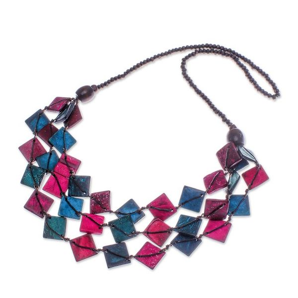 Alternate image for Pink and Turquoise and Coconut Shell Beaded Strand Necklace Dreamy Diamonds