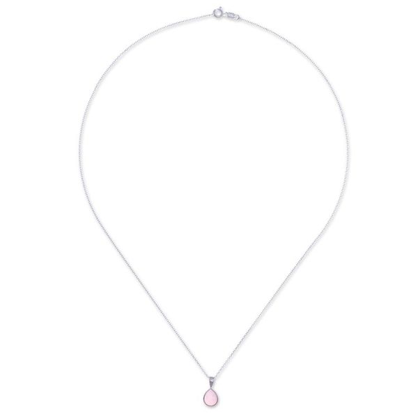 Alternate image for High-Polished Drop-Shaped Rose Quartz Pendant Necklace Drop for the Kind