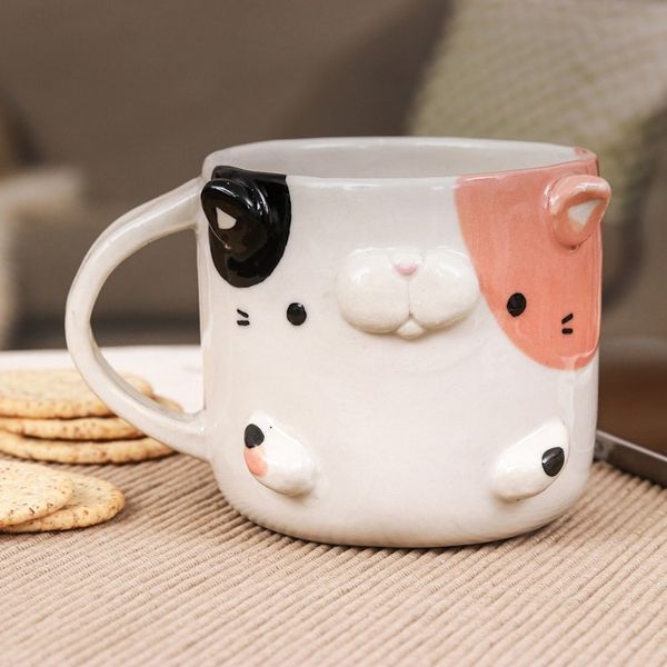 Alternate image for Whimsical Animal-Themed Handcrafted Calico Cat Mug Calico Morning