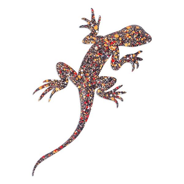 Alternate image for Handcrafted Salamander-Shaped Colorful Iron Wall Art Festive Salamander