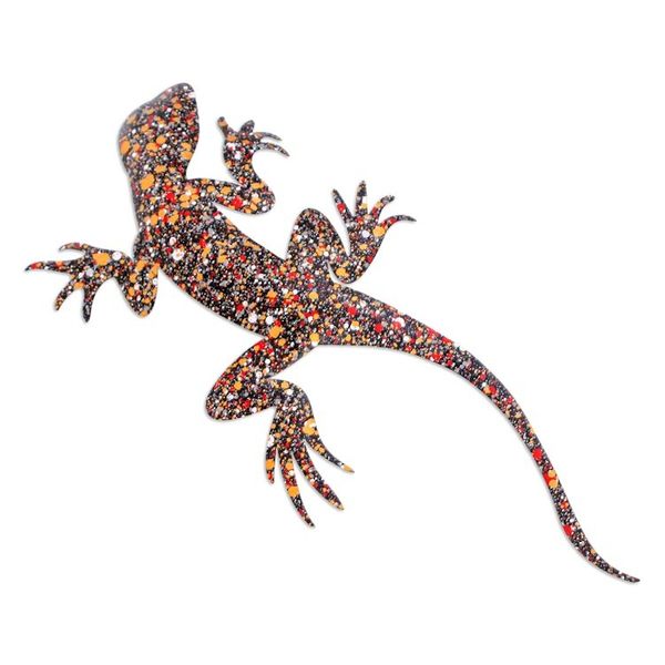 Alternate image for Handcrafted Salamander-Shaped Colorful Iron Wall Art Festive Salamander