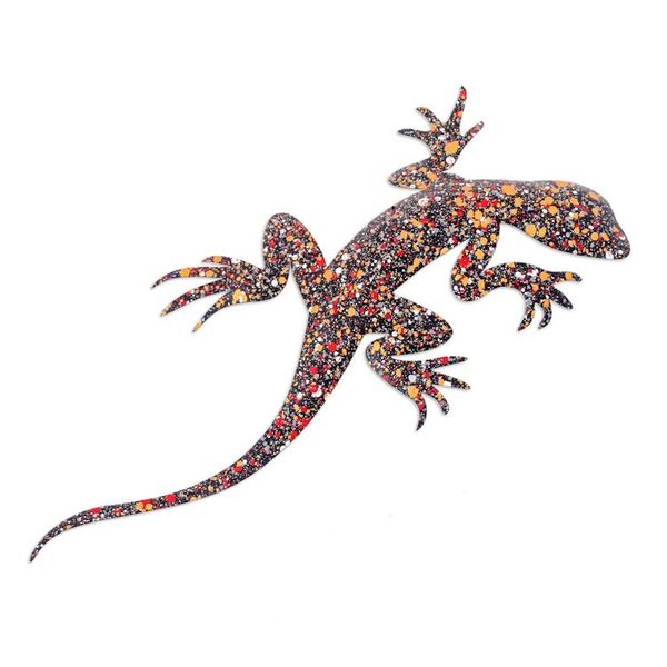 Alternate image for Handcrafted Salamander-Shaped Colorful Iron Wall Art Festive Salamander