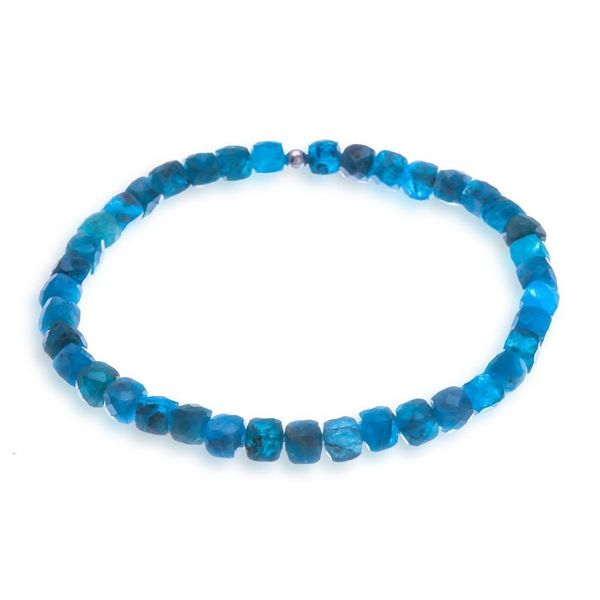 Alternate image for Thai-Made 18-Carat Faceted Square Apatite Stretch Bracelet True Colors of Chiang Mai