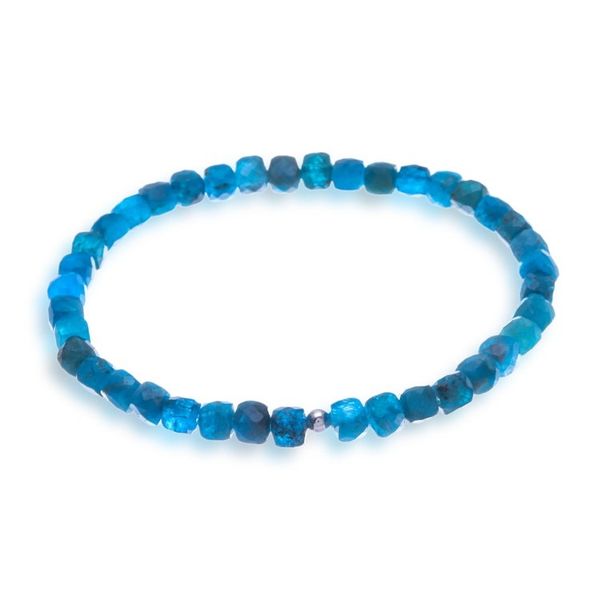 Alternate image for Thai-Made 18-Carat Faceted Square Apatite Stretch Bracelet True Colors of Chiang Mai