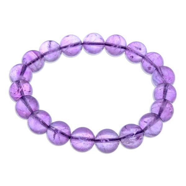 Alternate image for Handcrafted Amethyst Beaded Stretch Bracelet from Thailand Sweet Mist