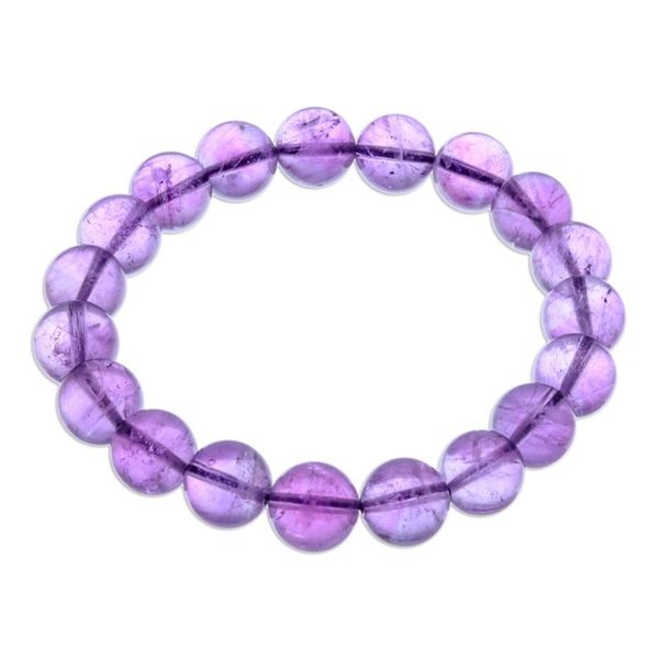 Alternate image for Handcrafted Amethyst Beaded Stretch Bracelet from Thailand Sweet Mist