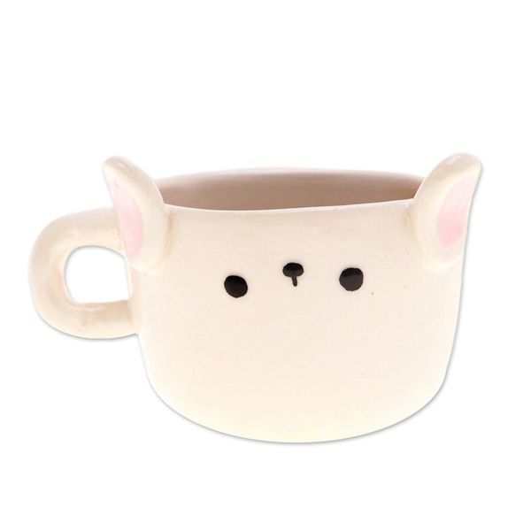 Alternate image for Thai Handcrafted Animal-Themed Ceramic Bunny Espresso Cup Bunny Demitasse