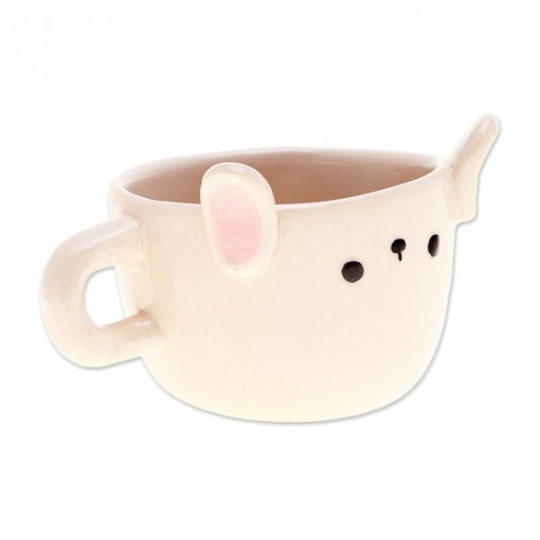 Alternate image for Thai Handcrafted Animal-Themed Ceramic Bunny Espresso Cup Bunny Demitasse