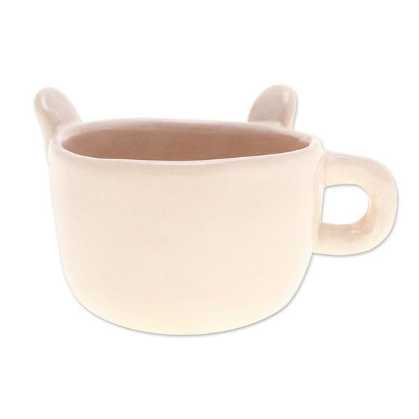 Alternate image for Thai Handcrafted Animal-Themed Ceramic Bunny Espresso Cup Bunny Demitasse