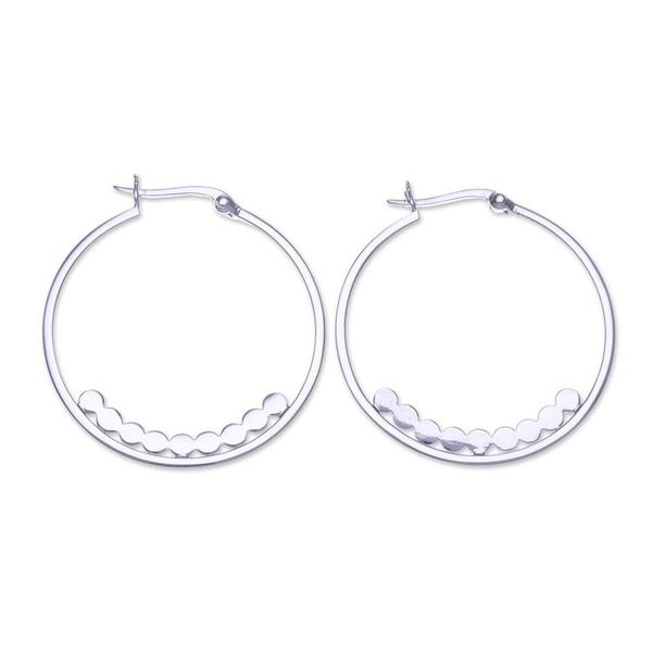 Alternate image for High-Polished Sterling Silver Hoop Earrings from Thailand Luminous Thoughts