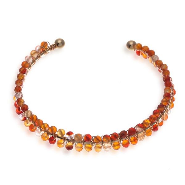 Alternate image for 14k Gold-Accented Agate Beaded Cuff Bracelet from Thailand Lively Colors