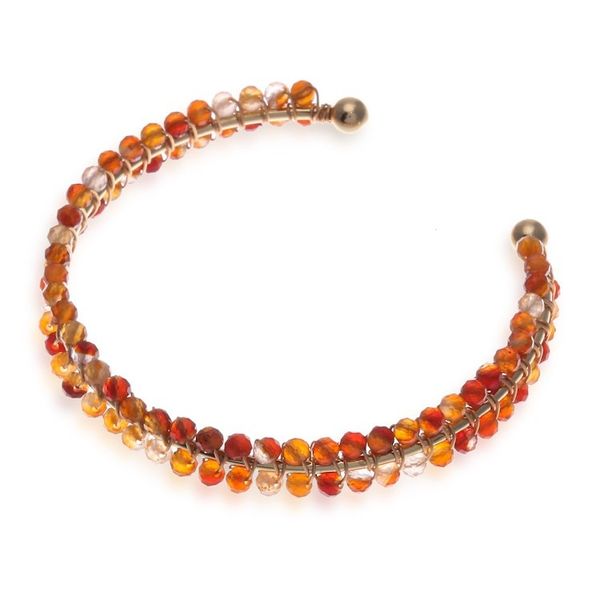 Alternate image for 14k Gold-Accented Agate Beaded Cuff Bracelet from Thailand Lively Colors