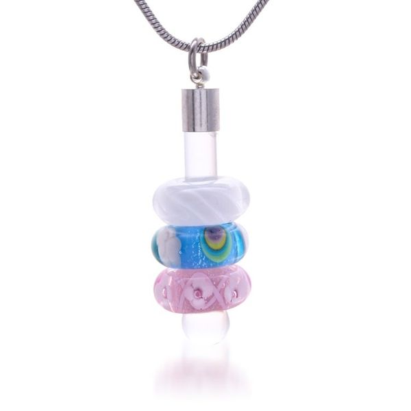 Alternate image for Artisan-Made Multicolor Blown Glass Beaded Pendant Necklace Fairy Amulets