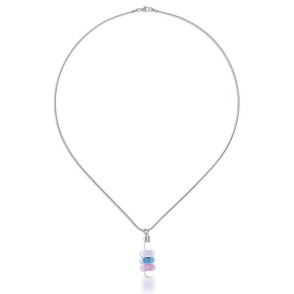 Alternate image for Artisan-Made Multicolor Blown Glass Beaded Pendant Necklace Fairy Amulets