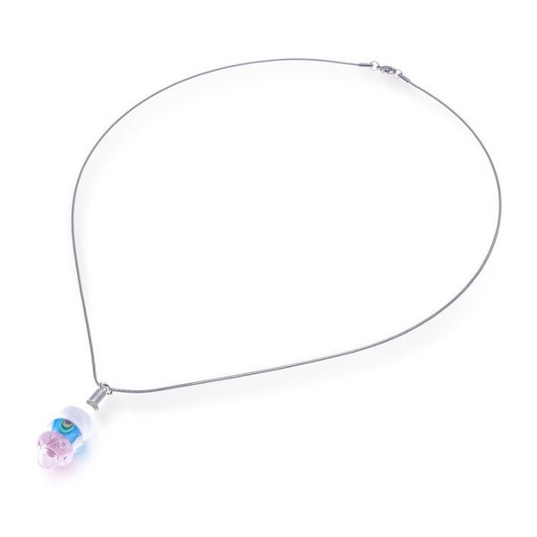 Alternate image for Artisan-Made Multicolor Blown Glass Beaded Pendant Necklace Fairy Amulets