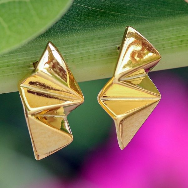 Alternate image for High-Polished Geometric 18k Gold-Plated Stud Earrings Shapes of Glory