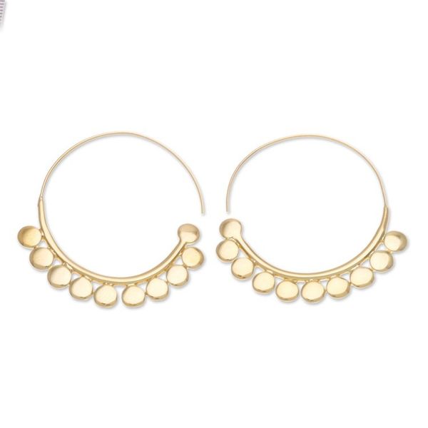 Alternate image for Abstract 18k Gold-Plated Half-Hoop Earrings from Thailand Modern Triumph