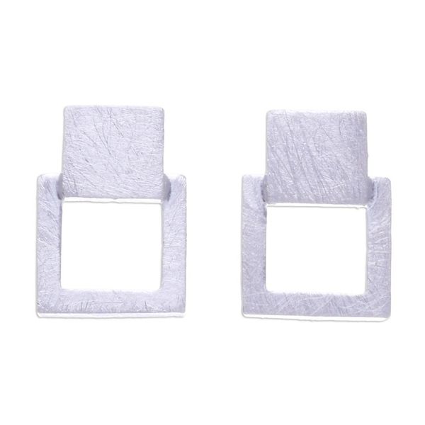 Alternate image for Modern Geometric Sterling Silver Drop Earrings from Thailand Ethereally Square