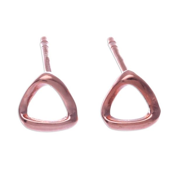 Alternate image for High-Polished Triangle 18k Rose Gold-Plated Stud Earrings Triangles of Sweetness