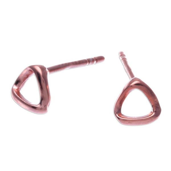 Alternate image for High-Polished Triangle 18k Rose Gold-Plated Stud Earrings Triangles of Sweetness