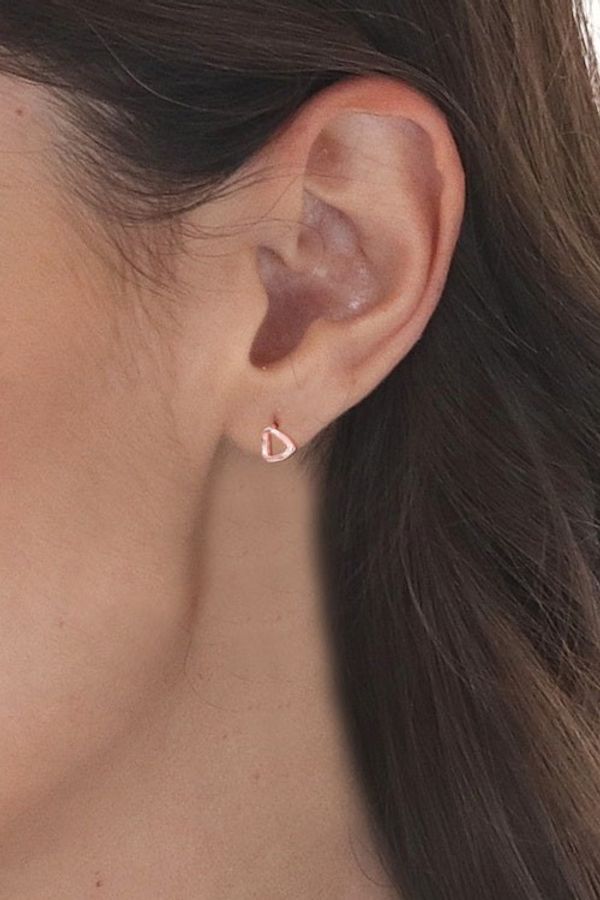 Alternate image for High-Polished Triangle 18k Rose Gold-Plated Stud Earrings Triangles of Sweetness