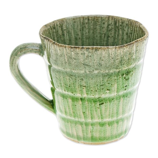 Alternate image for Handcrafted Speckled Green Celadon Ceramic Mug Green Trend