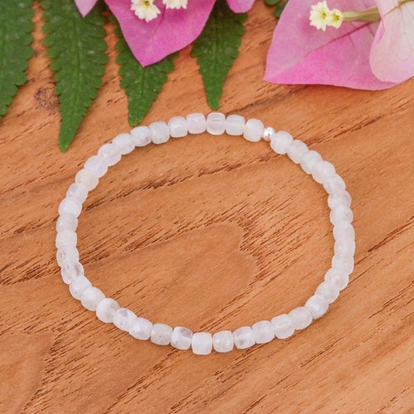 Alternate image for 16-Carat Natural Moonstone Stretch Bracelet Made in Thailand New Colors of Chiang Mai