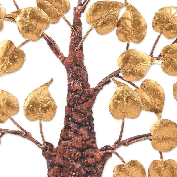 Alternate image for Inspirational Handmade Gold Foil and Steel Tree Wall Art Wisest Nature