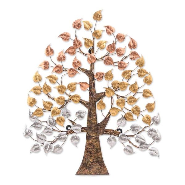 Alternate image for Nature-Themed Metallic Foil and Steel Tree Wall Art Miraculous Nature