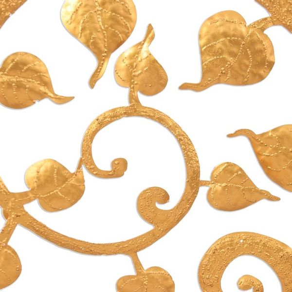 Alternate image for Inspirational Handmade Leafy Gold Foil and Iron Wall Art Bodhi Nature