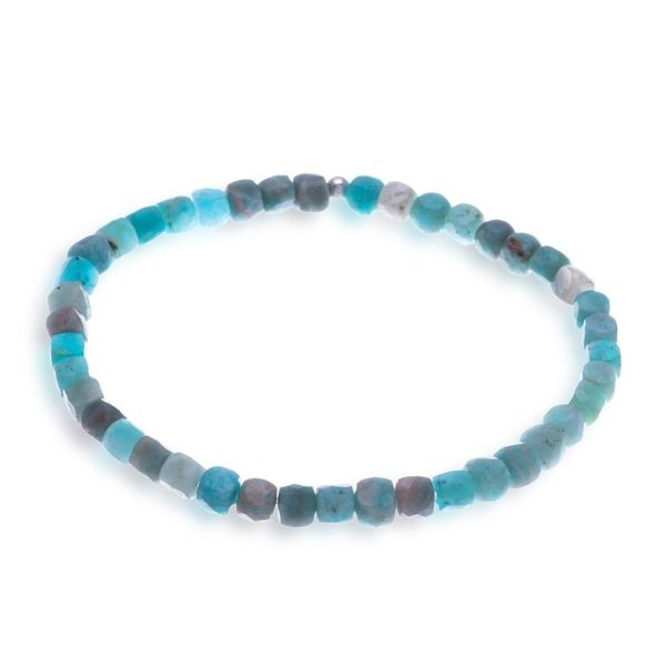 Alternate image for Faceted Square Amazonite Stretch Bracelet with 16 Carats Divine Colors of Chiang Mai