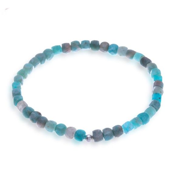 Alternate image for Faceted Square Amazonite Stretch Bracelet with 16 Carats Divine Colors of Chiang Mai