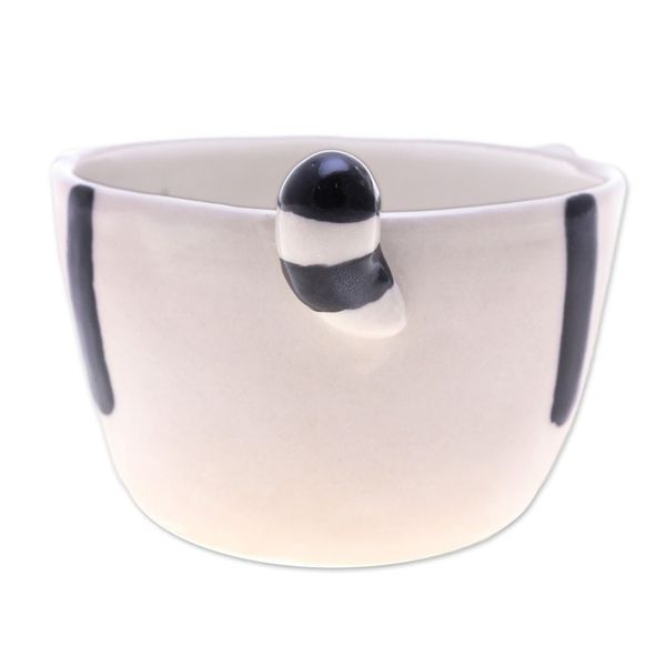 Alternate image for Thai-Made White Tiger Ceramic Flower Pot and Saucer Medium White Tiger Epoch