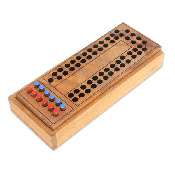 Alternate image for Handcrafted Raintree Wood Board Game from Thailand Race Around the Track